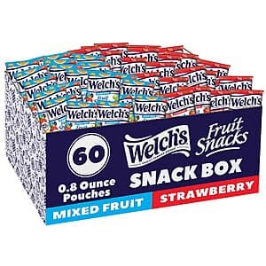 60-Pack 0.8oz. Welch's Fruit Individual Snack Pack (Mixed Fruit & Strawberry) $11.25 w/ Subscribe & Save