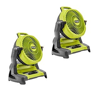 2-Pk RYOBI ONE+ 18V Cordless 7.5" Bucket Top Misting Fans (Tool Only) $89 + Free S&H
