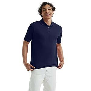 Hanes Men's EcoSmart Polo Shirt (Various Colors) $5