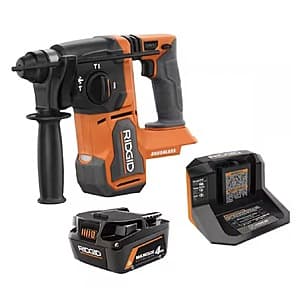 18V RIDGID Brushless 1" SDS-Plus Rotary Hammer Kit w/ 4.0Ah Battery & Charger $209 + Free S&H