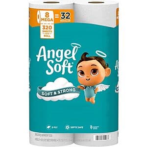 8-Pack Angel Soft Mega Rolls Toilet Paper (320 Sheets Per Roll) $6