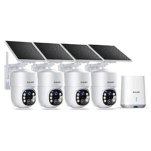 4-Ct SOLIOM 5MP Solar Wireless 5G Outdoor Security Cameras w/ 360° Tracking $139.50 + Free Shipping