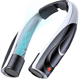 Tenvolti 6000mAh Rechargeable 6-Speed Neck Fan (Black/White) $12.50 + Free S&H