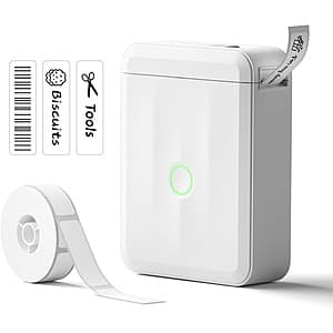 NIIMBOT Bluetooth Mini D110 Thermal Label Maker w/ Label Roll $9