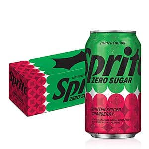 12-Pack 12-Ounce Sprite Winter Spiced Cranberry Zero Sugar Soda $4.40