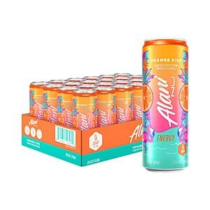 24-Pack 12-Oz Alani Nu Sugar Free Low Calorie Energy Drinks (Orange Kiss) $14.25 w/ Subscribe & Save