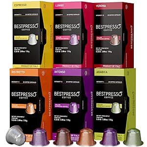 Prime Members: 120-Ct Bestpresso for Nespresso Original Coffee Pods (Variety Pack) $16.30 w/ S&S + Free S&H