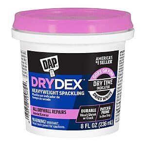 8-Oz DAP DryDex Heavyweight Spackling for Drywall Repairs w/ Pink Dry Indicator $2.95