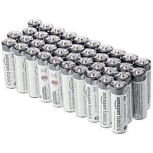 40-Count Amazon Basics Industrial AA Alkaline Batteries $6.45