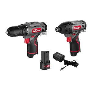 Hyper Tough 12V Max Cordless Drill + Impact Driver Kit w/ 1.5Ah Battery & Charger $27.85