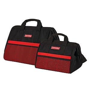2-Piece Craftsman Tool Bag Set (13" & 18", Black/Red) $15