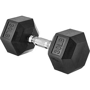 Amazon Basics Rubber Encased Hex Dumbbell Hand Weights: 35-lbs $30.60, 30-lbs $26.10 & More