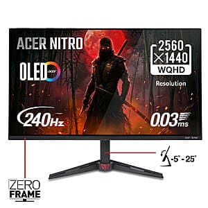 27" Acer Nitro 2560x1440 QD-OLED FreeSync Premium 240Hz 0.03ms Gaming Monitor $269 + Free S&H