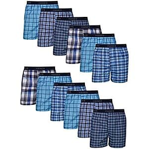 12-Pack Hanes Men's Underwear Boxers (Assorted) $27