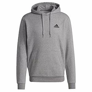 adidas Men's Essentials Fleece Hoodie (M or L, Medium Grey Heather/Black) $12 + Free Shipping