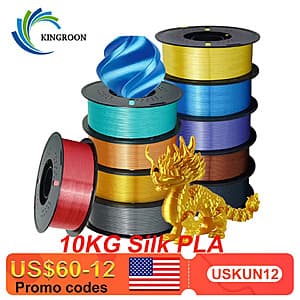 10KG KINGROON 1.75mm Silk PLA Filament (Mix-color Set) $86 + Free Shipping
