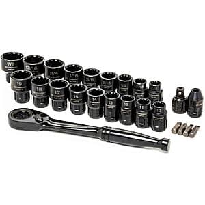 25-Piece Crescent 3/8" Drive Pass-Thru X6 Standard Spline Mechanics Tool Set $25.90