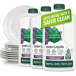 Select Accts: 3-Pk 50-Oz Seventh Generation Dish Soap Refill (Lavender) $10.75 w/ S&S
