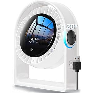 6.5" RANVOO FZ1 Ultra USB Desk Fan w/ 4 Speeds, LED Display & 120° Tilt (3 Colors) $13.20