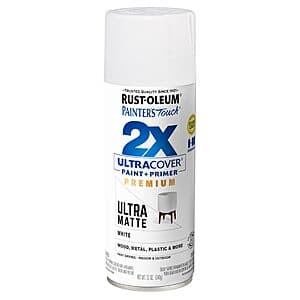 12oz Rust-Oleum Painter's Touch Spray Paint & Primer (Ultra Matte: White or Black) $4.50