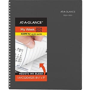 AT-A-GLANCE 2024-2025 Planner & Appointment Book (8-1/2" x 11", Charcoal) $5.15