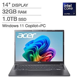Costco Members: 14" Acer AI Laptop: WUXGA Touch, Ultra 7 258V, 32GB RAM, 1TB SSD $600 + $15 Shipping