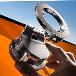 LISEN MagSafe Magnetic Adjustable Suction Cup Phone Mount (Black) $10
