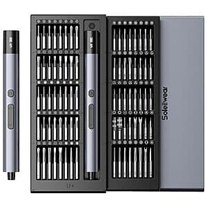 Soleilwear Mini Cordless Electric Precision Screwdriver w/ 80 Bit Set $20 + Free S&H