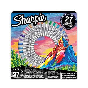 27-Count Sharpie Fine & Ultra-Fine Point Permanent Markers (Assorted Colors) $10 + Free Store Pickup