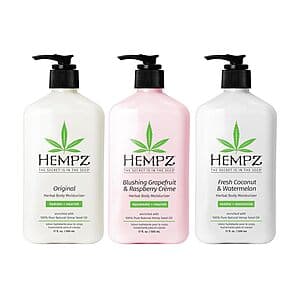 3-Pack 17oz. Hempz Herbal Body Moisturizer Lotion (3 Scent Bundle) $26.20