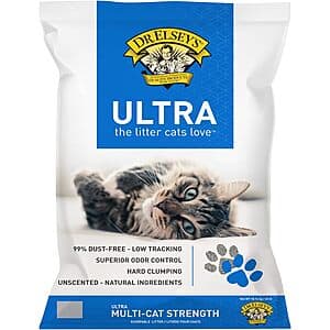 40-Lb Dr. Elsey’s Ultra Premium Clumping Cat Litter (Unscented) $11.85 w/ Subscribe & Save