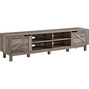 70" Walker Edison Tinsley Rustic Barn-Door Low TV Stand (Fits 80", Grey Wash) $46 + Free Shipping