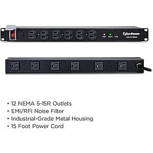 CyberPower 12 Outlet 120V/15A 1U Rackmount Surge Protector $49 + Free S&H