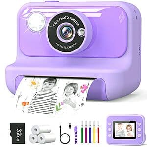Prime Members: Gofunly Kids' Instant Print 1080p Digital Video Camera w/ SD Card from $13.50 + Free Shipping