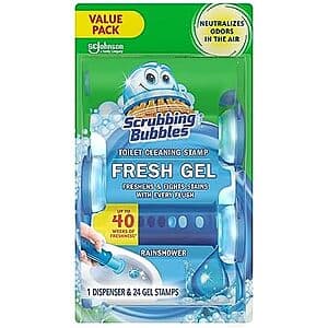 24-Count Scrubbing Bubbles Fresh Gel Toilet Bowl Cleaning Stamps (Rainshower) $8.65 w/ Subscribe & Save