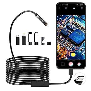 16.5-ft Pancellent USB-C 1920p HD Endoscope Camera $9.65