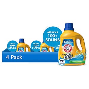 4-Pack 100.5-Oz ARM & HAMMER Plus OxiClean Liquid Laundry Detergent $18.15