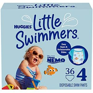 2-Pack 18-Count Huggies Little Swimmers Disposable Swim Diapers (Size 4) $10.20 & More w/ Subscribe & Save