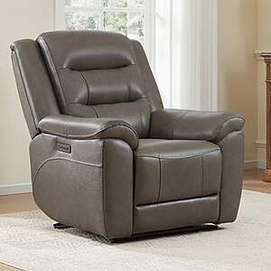 Costco Members: Mason Leather Power Recliner w/ Power Headrest (Taupe) $500 + Free S&H