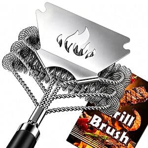18" TNTOR stainless steel spiral Bristle Free BBQ Grill Brush w/ Scraper $7.65