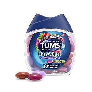 Select Accounts: 32-Count TUMS Chewy Bites Antacid Tablets (Assorted Berries) $3.70 w/ Subscribe & Save