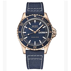 41mm Mido Men's Swiss Automatic Ocean Star Tribute Blue Dial Fabric Strap Watch $672 & More + Free S&H
