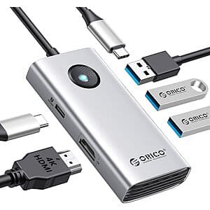 ORICO 5-in-1 USB-C Hub w/ 4K@30Hz HDMI, PD 60W, USB-A 3.0, 2x USB-A 2.0 $7.70 & More