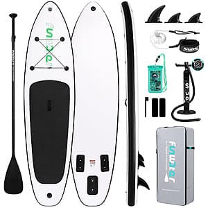 10'6" x 33" FunWater Inflatable Stand Up Paddle Board w/ Paddle, Pump, & More $80 & More + Free S&H