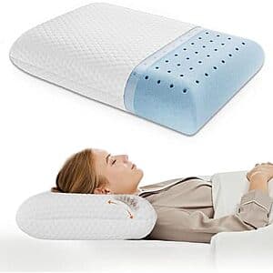 DUMOS Memory Foam Standard Pillow w/ Washable Cover $10