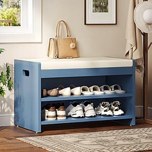 28.3" Yitahome 2-Tier Entryway Shoe Storage Bench (Blue) $40 + Free Shipping