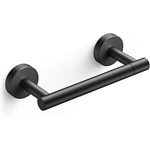 FORIOUS Pivoting Double Post Wall Mount Toilet Paper Holder (Matte Black) $6.40