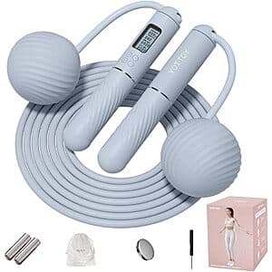 YOTTOY Cordless Ball-Weighted Jump Rope w/ LCD Display (Various Colors) $7