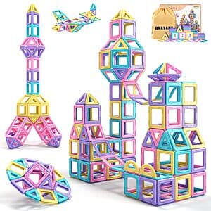 Prime Members: 44-Piece Rurvale Kids' Magnetic Building Tiles (Assorted Colors) $9 + Free Shipping