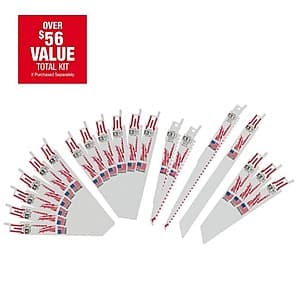 19-Pc Milwaukee Sawzall Wood/Metal Cutting Bi-Metal Reciprocating Saw Blade Set $20 + Free S&H